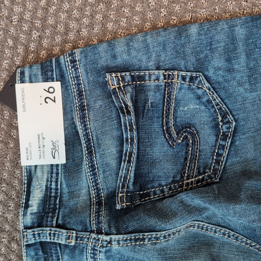NWT Silver Jeans Girlfriend Mid-rise Size 26 - Picture 4 of 10